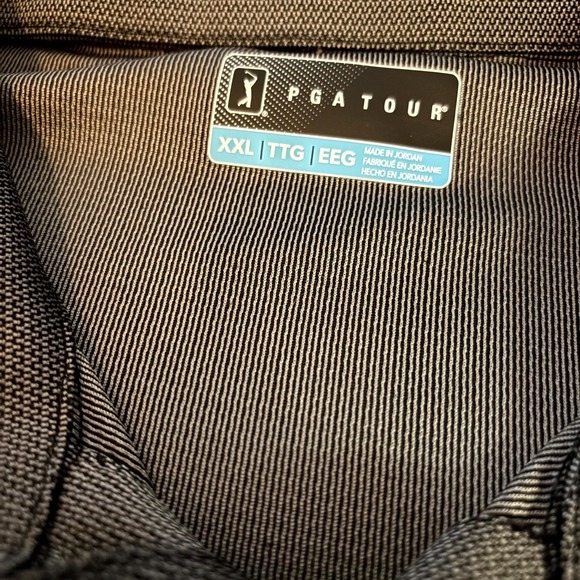 PGA TOUR Polo Shirt Men's XXL Black Short Sleeve Performance Golf Shirt Moisture - Picture 2 of 6